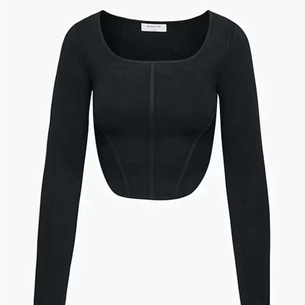 Aritzia Babaton Sculpt Knit Bustier Longsleeve. BNWT. BLAVK. Sz XS.